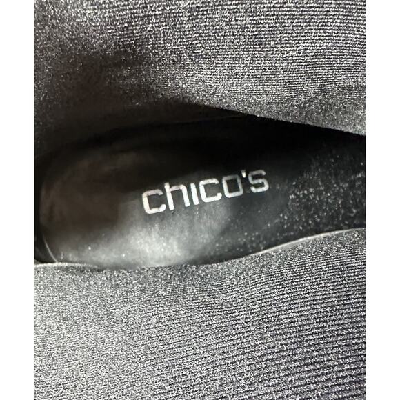 Chicos Boots Womens 10M Black Leather Quilted Mid Calf Zip Buckle Moto - Picture 11 of 11